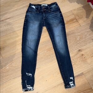 Buckle Dark Blue Distressed Skinny Jeans